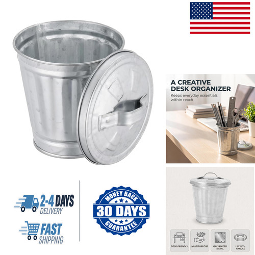 Mini galvanized wastebasket - mini,