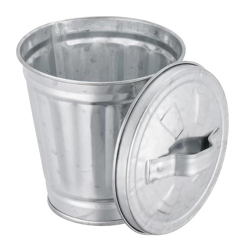 Silver mini galvanized trash - galvanized,